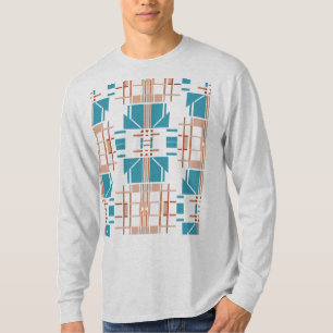Korallenrost Türkis Südwestlich inspirierte Geomet T-Shirt