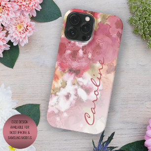 Korallenrot Orange Blush Pink Aquarell Blumen Case-Mate iPhone Hülle