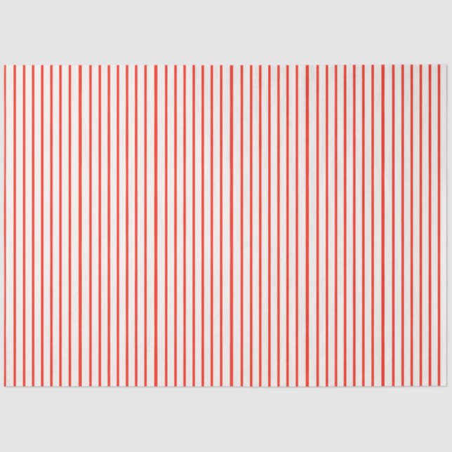 Korallenrot und Weiß gestreift Seidenpapier (Vorderseite)