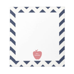 Korallenrote Apple-Marine-Zickzack Lehrer Notizblock