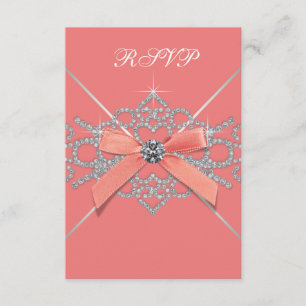 Korallenrote Diamant-korallenroter Bonbon 16 RSVP Karte