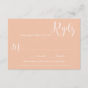 Korallenrote Hochzeits-Antwort-Karte RSVP Karte