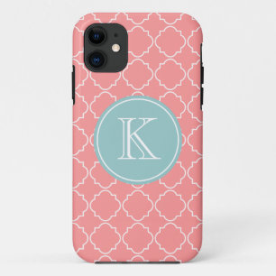 Korallenrote rosa Gittergittermuster iPhone 5 Case-Mate iPhone Hülle