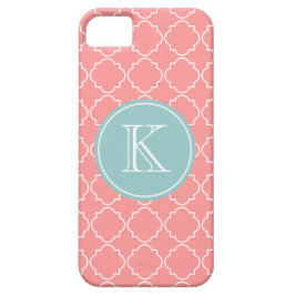 Korallenrote rosa Gittergittermuster iPhone 5 Case-Mate iPhone Hülle