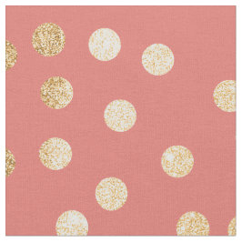 Korallenrote Rosa-und GoldGlitzer-Stadt-Punkte Stoff