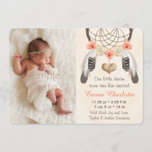 Korallenrote tadellose Boho Dreamcatcher Ankündigung