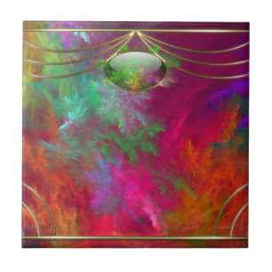 Korallenrote Tiefen-dekorative Fliese