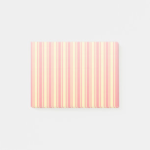 Korallenrote und gelbe Candy-Streifen Post-it Klebezettel