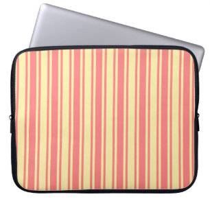 Korallenrote und gelbe Streifen Laptopschutzhülle