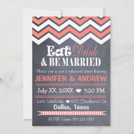 Korallenrote Zickzack Proben-Einladung Einladung