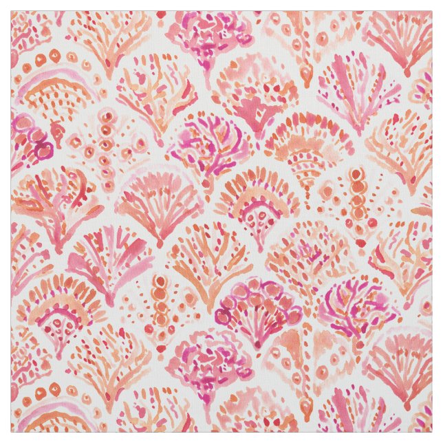 KORALLENROTER CAMOUFLAGE STOFF (Muster)