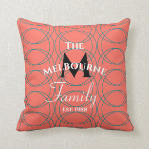 Korallenroter Farbaquamariner Kissen