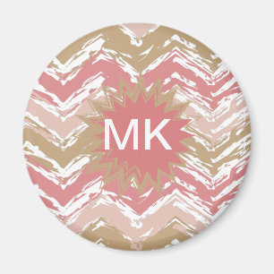 Korallenroter Gewürz-Gekritzel-Zickzack-Zickzack Magnet