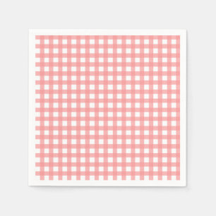 Korallenroter Gingham-Papierservietten Serviette
