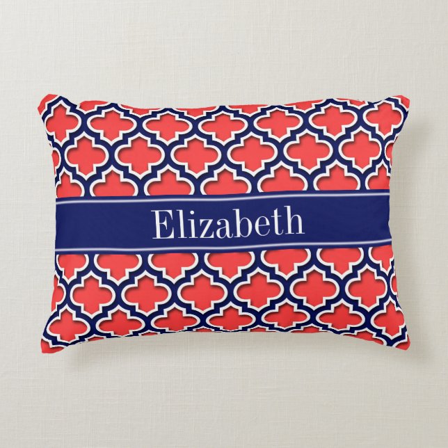 Korallenroter Navy 5c Marokkaner #5DS Navy Name Mo Dekokissen (Vorderseite)