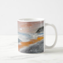 Korallenroter Strand-abstrakte Tasse