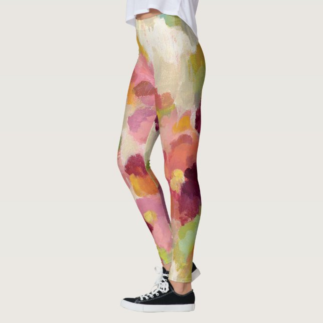 Korallenroter und Smaragdgarten Leggings (Links)