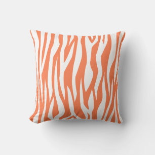 Korallenroter Zebra-Druck Kissen