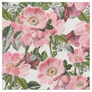 Korallenrotes böhmisches Blumen des Vintagen Stoff