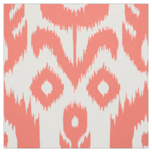 Korallenrotes Ikat Muster Stoff
