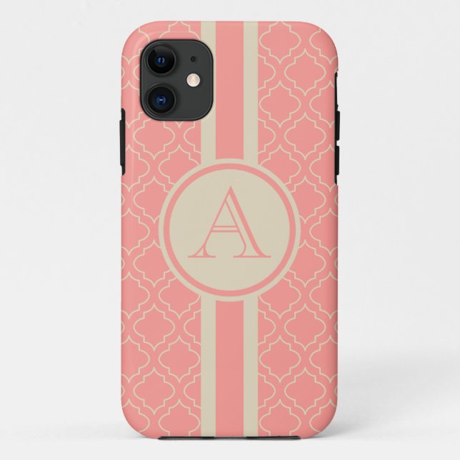 Korallenrotes iPhone 5-Case mit Monogramm Case-Mate iPhone Hülle (Rückseite)