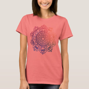 Korallenrotes Mandala-T-Shirt T-Shirt