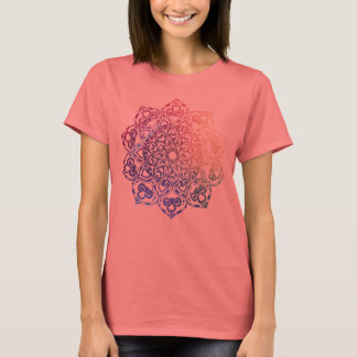 Korallenrotes Mandala-T-Shirt T-Shirt