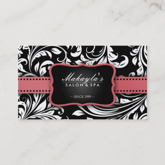 Korallenrotes Rosa auf Visitenkarte (Vorderseite)