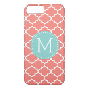 Korallenrotes rosa Quatrefoil personalisiertes Case-Mate iPhone Hülle