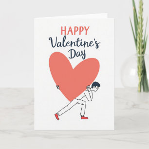 Korallenrotes Valentinstagskarte Karte
