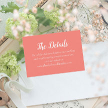 Korallenschlichte Hochzeitdetails