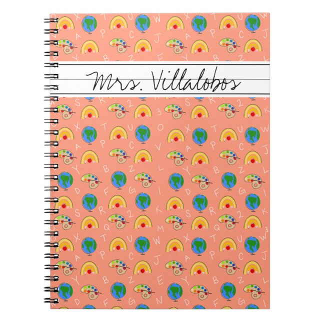 Korallenschulbedarf und das Alphabet Notizblock (Vorderseite)