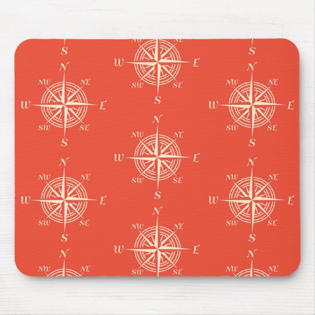 Korallensegelkompass Mousepad (Vorne)