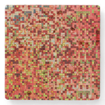 Korallensplitter und rosa in kleinen Quadraten ode