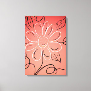 Korallenwand und weiße Wand Leinwanddruck