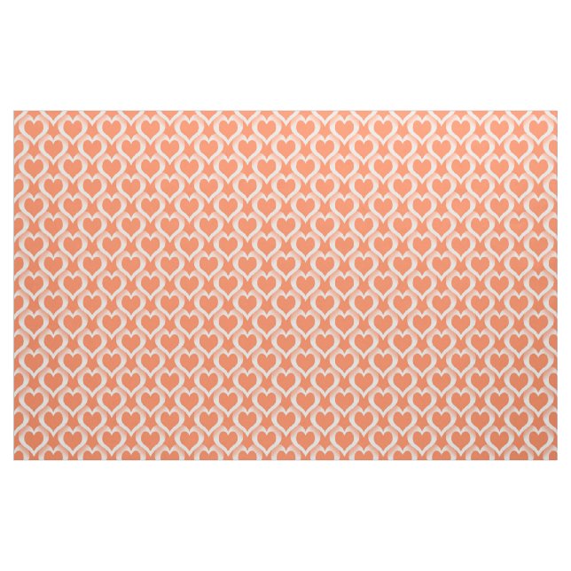 Korallenweißes Herzen-Muster Stoff (Fat Quarter (45,7 x 55,9 cm))