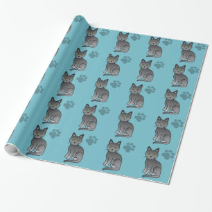 Korat Cat Niedlicher Cartoon Illustration Geschenkpapier