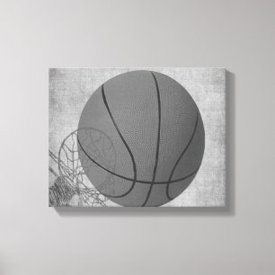 Korb-Ball-Liebe das Spiel in Schwarzweiss Leinwanddruck