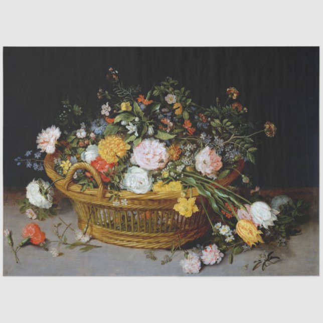 Korb der Blume, Jan Brueghel der Jüngere Seidenpapier (Vorderseite)