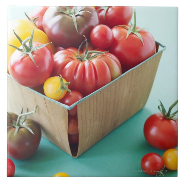 Korb der Heirloom-Tomaten Fliese (Vorderseite)