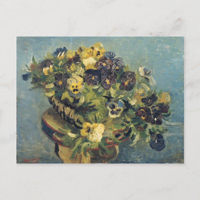 Korb der Stiefmütterchen, Vincent Van Gogh Postkarte (Vorderseite)