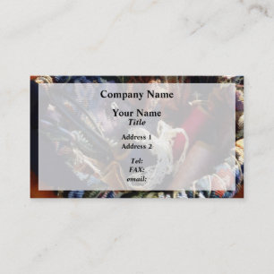 Korb des Häkelns und des Fadens Visitenkarte