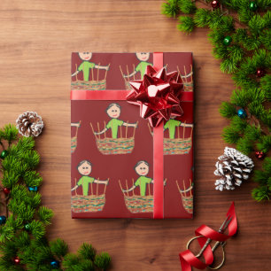 Korb Flechten Geschenkpapier