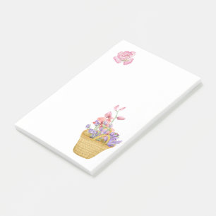 Korb mit Blumen Post-it Notes Klebezettel
