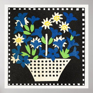 Korb mit Blumen (Serie) Poster