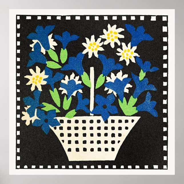 Korb mit Blumen (Serie) Poster (Vorne)