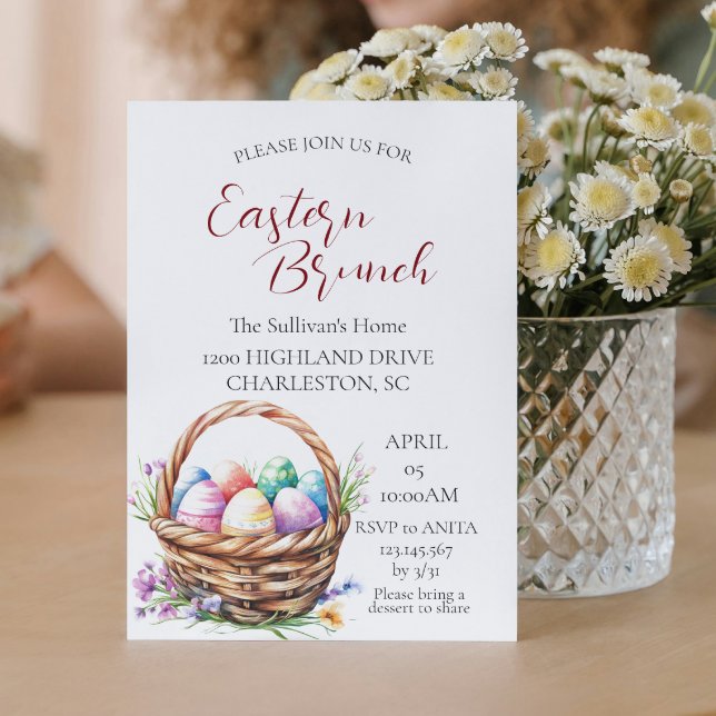 Korb mit Eiern und Osterbrunch Einladung (Von Creator hochgeladen)