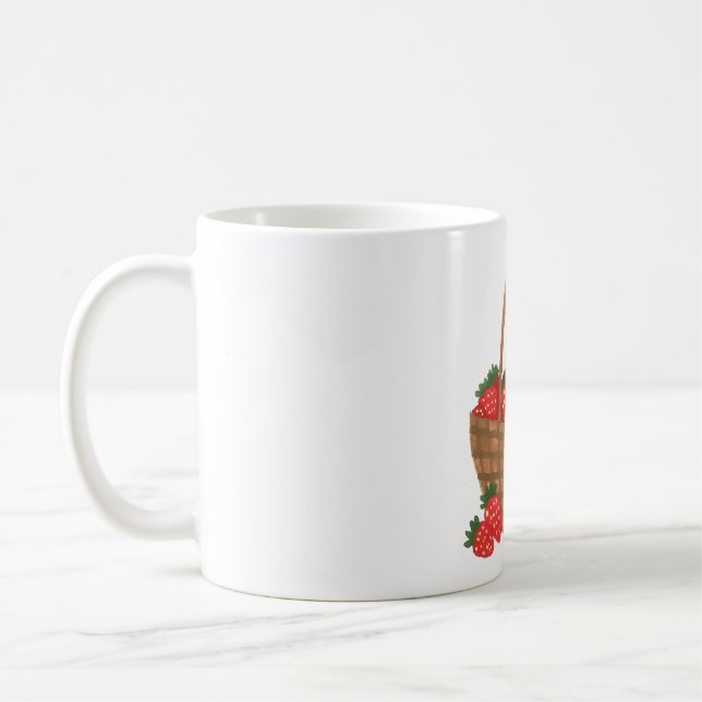 Korb mit Erdbeeren Kaffeetasse (Links)