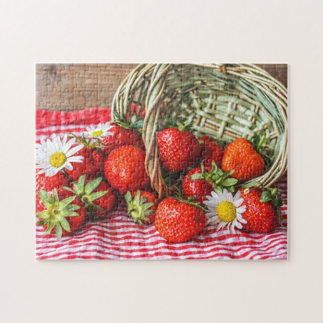 Korb mit Erdbeeren Puzzle (Horizontal)