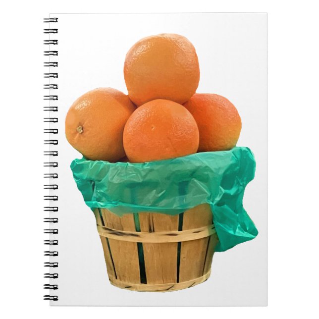 Korb mit Orangen Notizblock (Vorderseite)